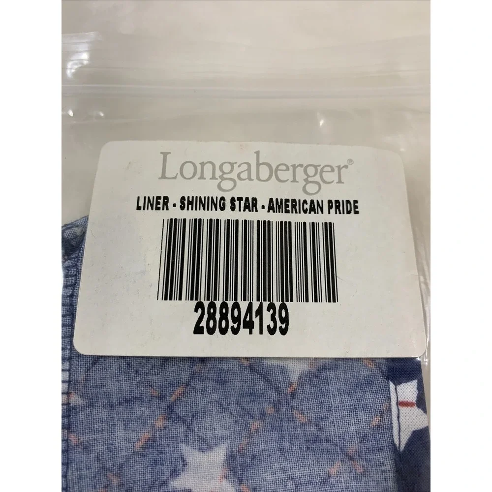 Longaberger Basket 2001 Shining Star American Pride  *‎ Fabric Liner Only New!